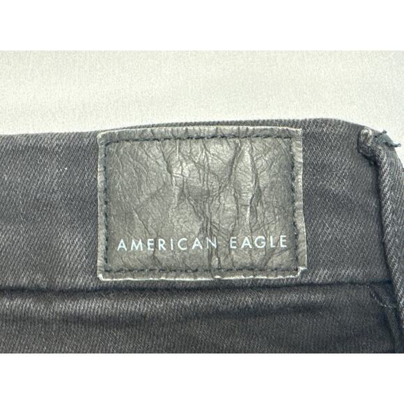 American Eagle Women's Curvy Highest Rise Flare Black Denim Jeans - 6 (27x30) - Picture 4 of 7